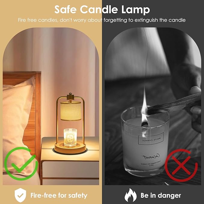 Candle Warmer Lamp Electric with Timer: Wax Melts for Warmer Yankee Candles Large - Dimmable Candle Warmer for Birthday Christmas Gift Bedroom Home Decor - Bloomnest