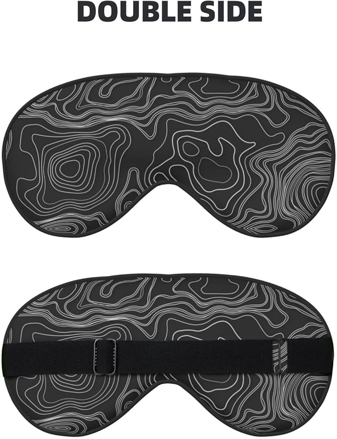 Sleep Eye Mask Topographic Map Sleep Mask for Women Men Comfortable Eye Mask with Adjustable Strap Soft Eye Cover Blindfold for Travel Yoga Nap Shift Work - Bloomnest