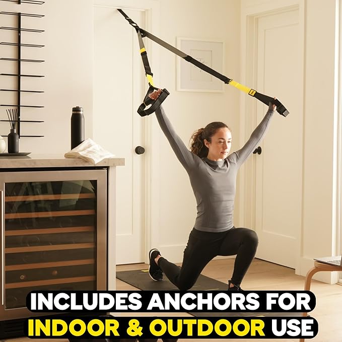 TRX PRO3 Suspension Trainer System, Durable Design for Cross-Training, Weight Training, HIIT Training & Cardio, Includes 3 Anchor Solutions for Indoor & Outdoor Home Gyms - Bloomnest