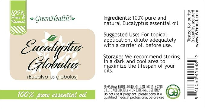 2 Bottles – GreenHealth Eucalyptus Essential Oil – 16 fl oz Each (32 fl oz Total) – 100% Pure & Uncut – Bulk Aromatherapy Oil in Aluminum Bottles – for Diffuser, Cleaning, DIY, Home Fragrance - Bloomnest
