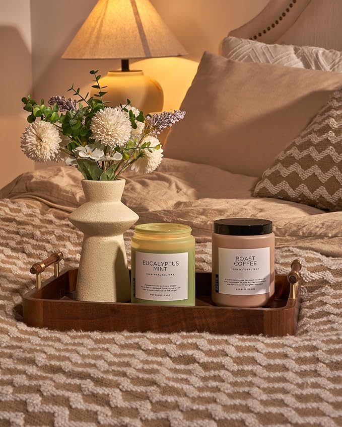 M&SENSE Eucalyptus & Mint Candles for Home Scented, 19.4oz 110 Hours Burn Soy Aromatherapy Candle Gift for Stress Relief, Meditation, Yoga, Relaxing SPA, Natural Soy Wax for Men and Women - Bloomnest