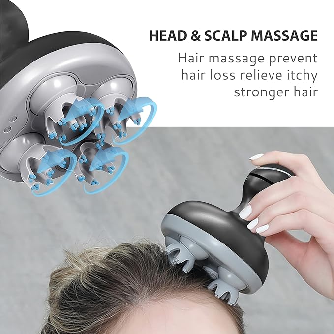 COMFIER Electric Scalp Massager, Waterproof Head Massager with Mutlti-Modes Vibration, Handheld Portable Head Scratcher for Hair Growth, Dog Cat Massager for Deep Clean and Stress Relax COMFIER