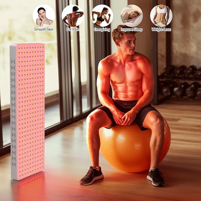 Red Light Therapy Panel for Full Body 400W 5 Wavement 300 Dual Chip LEDs 630+660+810+830+850nm Red and Near Infrared Lamp Therapy Device with Timer & Stand Pain Relief Face Skin Health Sleep Bloomnest