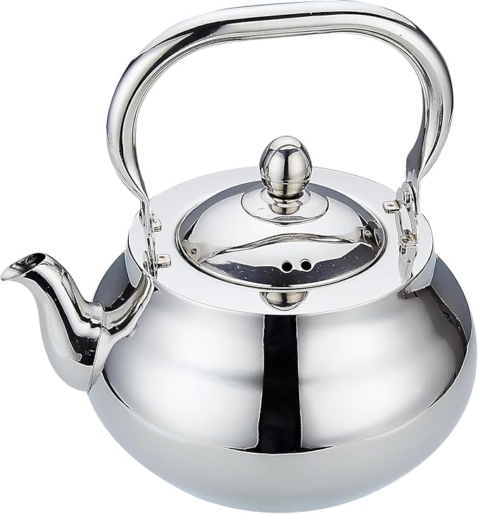 SANQIAHOME Stainless Steel Teapot With Removeable Infuser 71 oz (2000ml) Thickened Mirror Polished Stovetop Tea Maker for Herbal and Infusion - Bloomnest