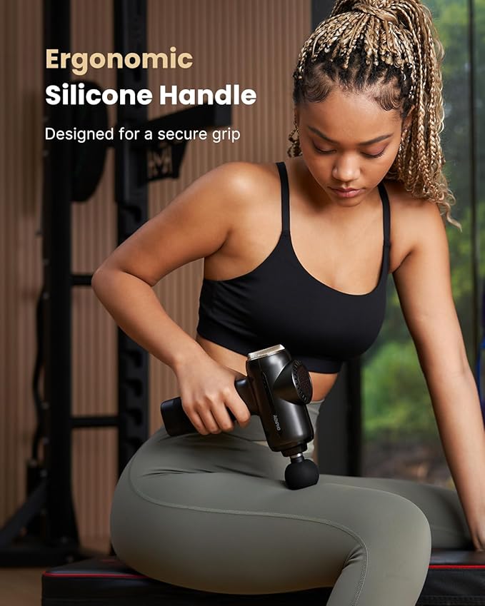 RENPHO Massage Gun Deep Tissue with 8-12mm Adjustable Amplitude Heavy-Duty, Percussion Professional Muscle Massager Gun with Portable Case for Athtetes & Home Use, Active EVO - Bloomnest