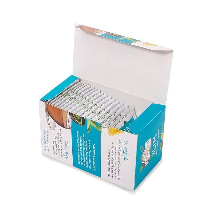 Ahmad Tea Green Tea, Lemon, Mate, & Matcha 'Slim' Natural Benefits Teabags, 20 ct (Pack of 2) - Caffeinated & Sugar-Free - Bloomnest
