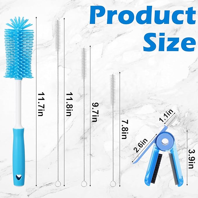 Palksky Water Bottle Cleaning Brush Kit, Brush and Straw Cleaner for Owala, 5 PCS Palksky