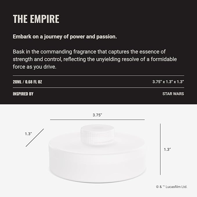 Hotel Collection | Star Wars - The Empire Chauffeur Car Diffuser Oil | Dark Side Luxury Essential Car Diffuser & Aromatherapy Oil | Toasted Vanilla Shadow Clove Black Amber 0.7 fl oz - Bloomnest