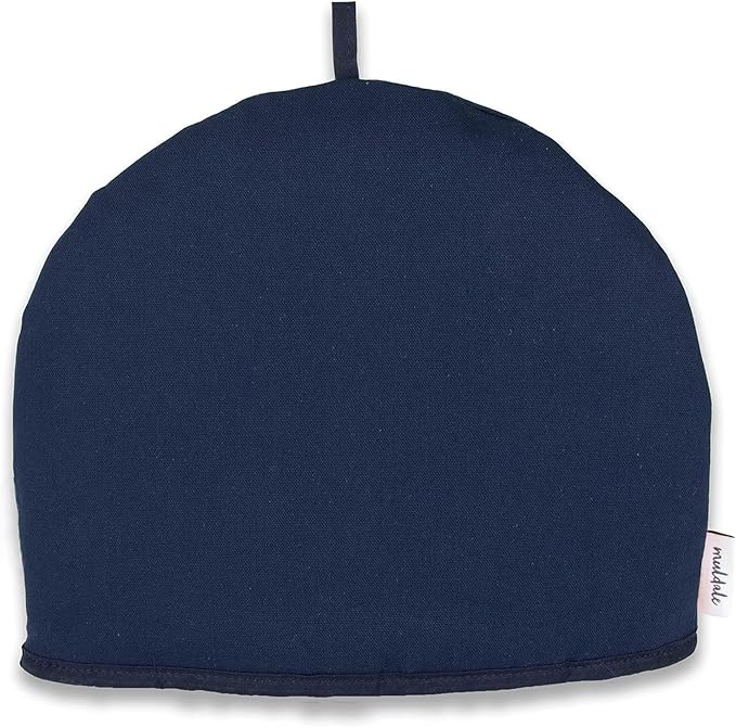 Muldale Large Tea Cozy for Teapot - Oxford Navy - Teapot Cover Insulated 100% Cotton Thick Wadding - Designed in England - Tea Cozies Covers - 1 to 6 Cup - Bloomnest