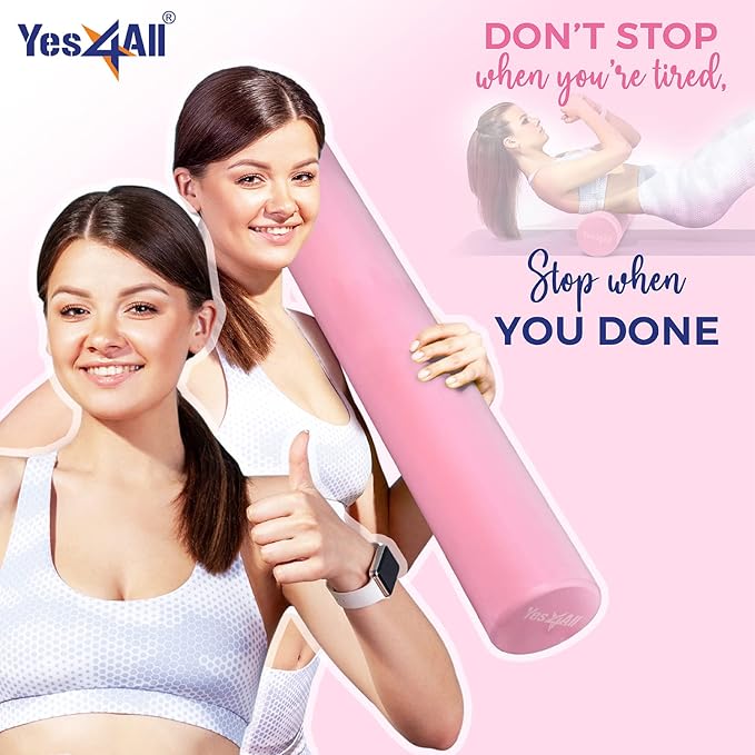 Yes4All EVA Firm Foam Roller for Back - Round Back Roller for Exercise, Yoga & Pilates 12/18/24/36 inch - Bloomnest