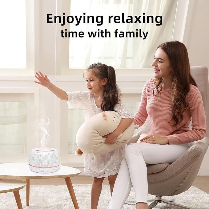 300ML Essential Oil Diffuser, Aromatherapy Diffuser,with Remote Control, 7-Color LED Lights,8 Hours Run Time,Suitable for Home, Bedroom - Bloomnest