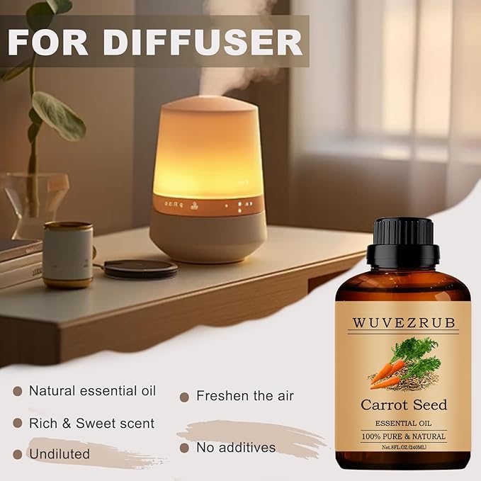 Carrot Seed Essential Oils, 240ML 100% Pure and Natural Essential Oil for Aromatherapy Diffuser - Carrot Seed /8 Fl Oz - Bloomnest