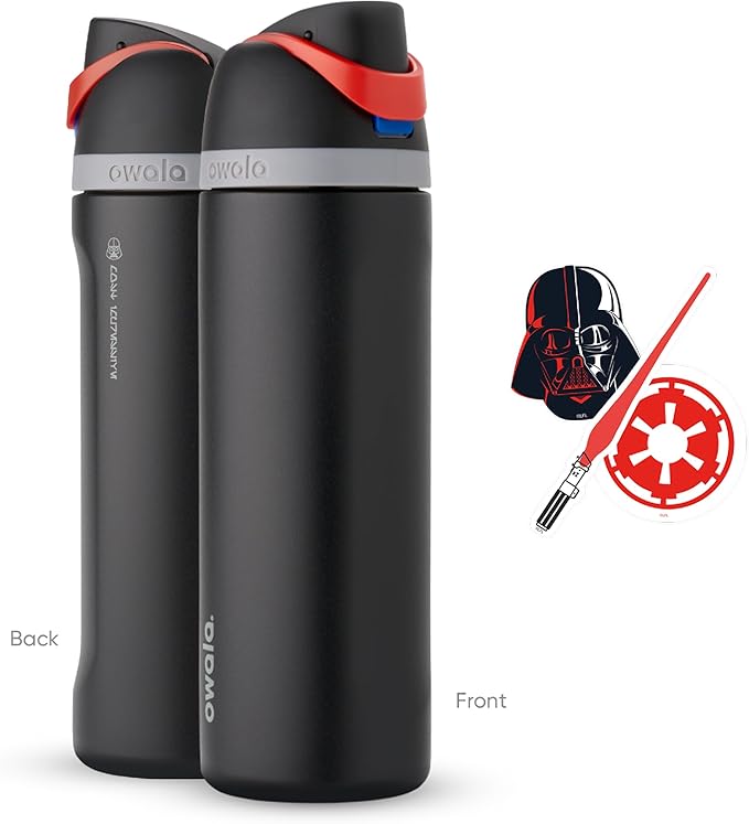 Owala Star Wars FreeSip Insulated Stainless Steel Water Bottle with Straw for Sports and Travel, BPA-Free, 24-Ounce, Darth Vader Owala