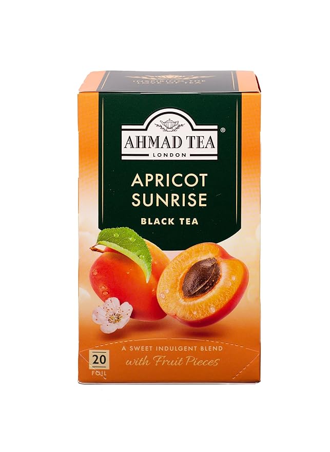 Ahmad Tea Apricot Sunrise Black Tea, 20 Count, Pack of 6 - Bloomnest