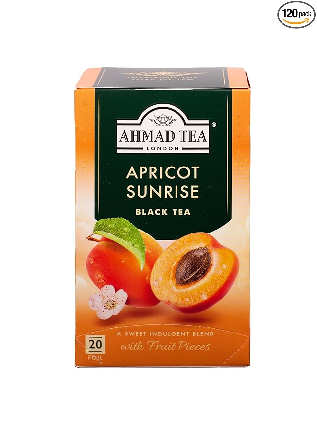 Ahmad Tea Apricot Sunrise Black Tea, 20 Count, Pack of 6 - Bloomnest