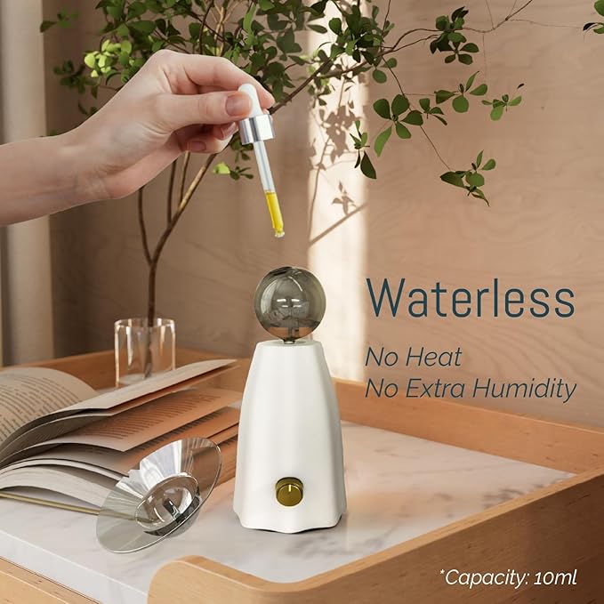 Scarecrow Waterless Essential Oil Diffuser Glass Nebulizing Diffuser for Large Room Wireless Portable Rechargeable Aroma Diffuser Glass Aromatherapy Diffuser for Home Office Yoga Spa Gift of Fragrance CHEZARTEMIS
