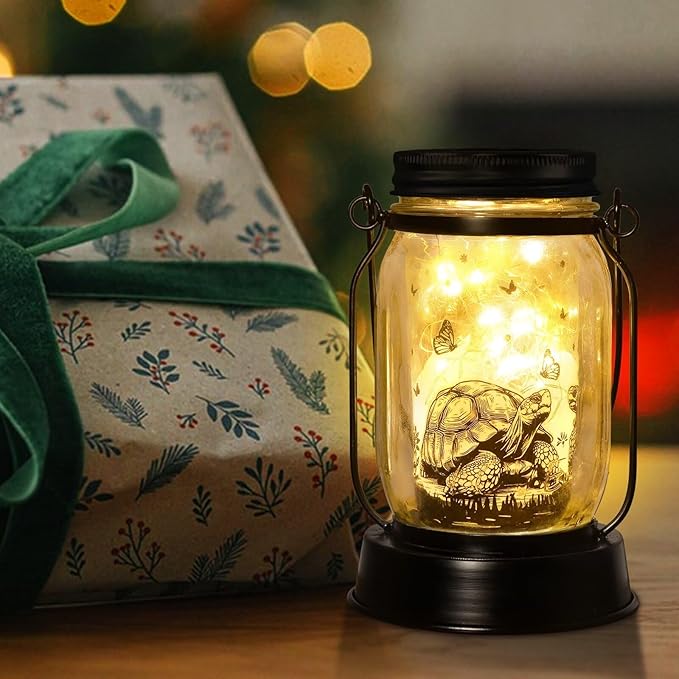 Tortoise Gifts for Women/Men Turtle Lovers Solar Lantern Mom Birthday, Mothers Day, Christmas Gifts, Turtle Solar Garden Decoration Outside for Yard, Patio,Backyard,Porch, Torches - Bloomnest