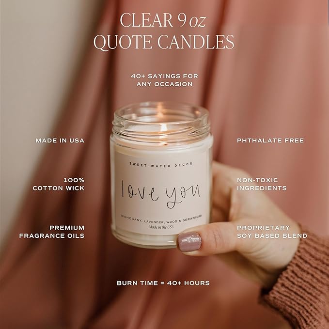 Sweet Water Decor Boss Lady Candle - Work Bestie, New Job Gifts for Her - Boss Gifts for Women - 9oz Clear Jar, 40+ Hour Burn Time - Made in The USA - Bloomnest