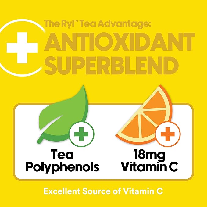 Ryl Iced Tea, Lemon, Antioxidant Superblend, Zero Sugar, Low Carb, Zero Calorie Iced Tea, 16.0 Fl Oz (12-Pack) - Bloomnest