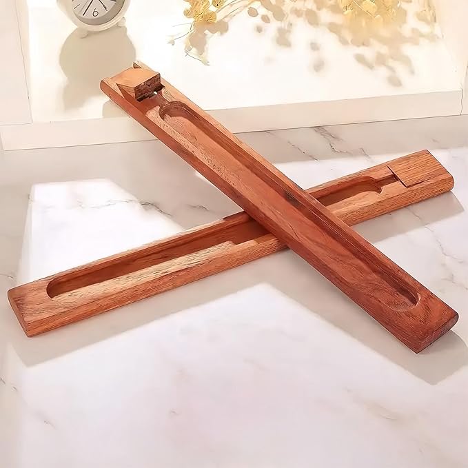 2 Packs Wood Incense Holder for Sticks with Adjustable Angle, Incense Stick Holder with Ash Catcher,Stick Incense Burner,9.8 Inches - Bloomnest