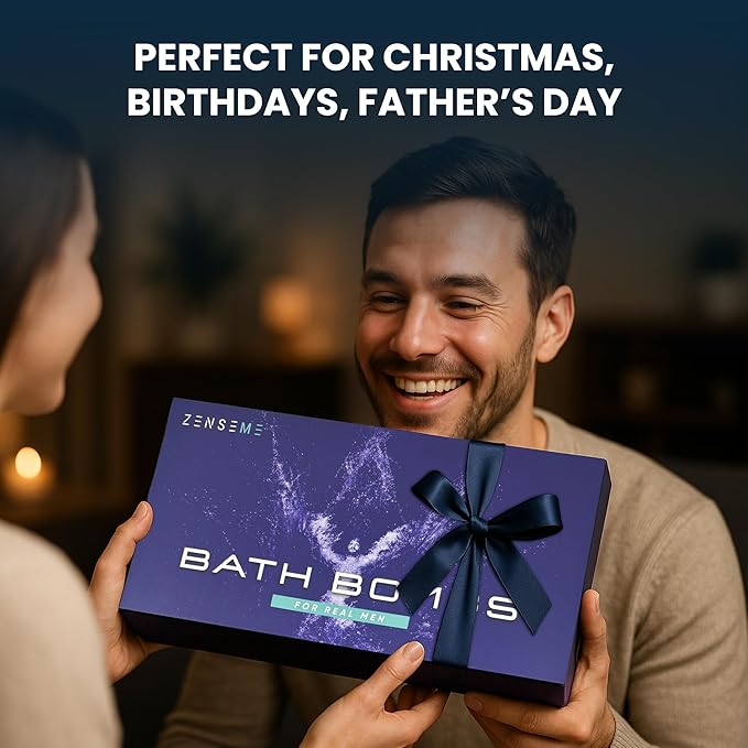Bath Bombs for Men - Gift Set of 18 Scented Handmade Natural Bath Bombs of 2.5 oz w/Essential Oils, Unique Manly Scents, for Boyfriend, Husband, Father - 18 Pack - Bloomnest