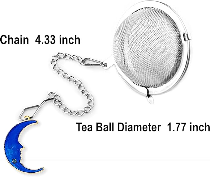 2pcs Tea Infuser, Tea Strainers for Loose Tea, Gold Plated Enamel Moon Star Celestial Charm Pendant Tea Ball Set Loose Tea Steeper Gifts for Women - Bloomnest