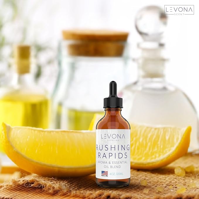 Levona Scent Essential Oils - Scents for Home, Hotel & Office Use - Perfect for Home Diffuser & Humidifiers - Aroma Fragrance Oil, Ideal for Massage, Relaxation, and Spa - Rushing Rapids, 120ml LEVONASCENT