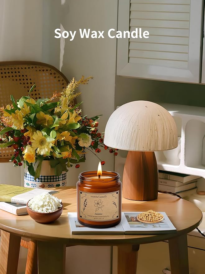 Scented Candles for Home, 16oz Large Jar Scented Candle – Jasmine Soy Wax Candle with 100 Hour Burn Time, Long Lasting Aromatherapy Candle for Home Décor, Relaxing Fragrance & Gift Giving - Bloomnest