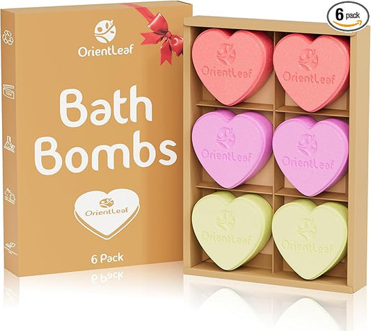 Bath Bombs for Women, Stocking Stuffers, Bath Bombs Plant Scented Lavender, Rose, Eucalyptus, 6 x 2 oz - Bloomnest