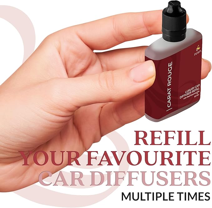 Carat Rouge Car Air Fresheners (Refill) | Affordable Fragrance for Women | 50ml Diffuser Refill with 3-Month Long-Lasting Aroma | Gift-Ready Women’s Perfume Scent by Perfa | Fresh Aroma for Daily - Bloomnest