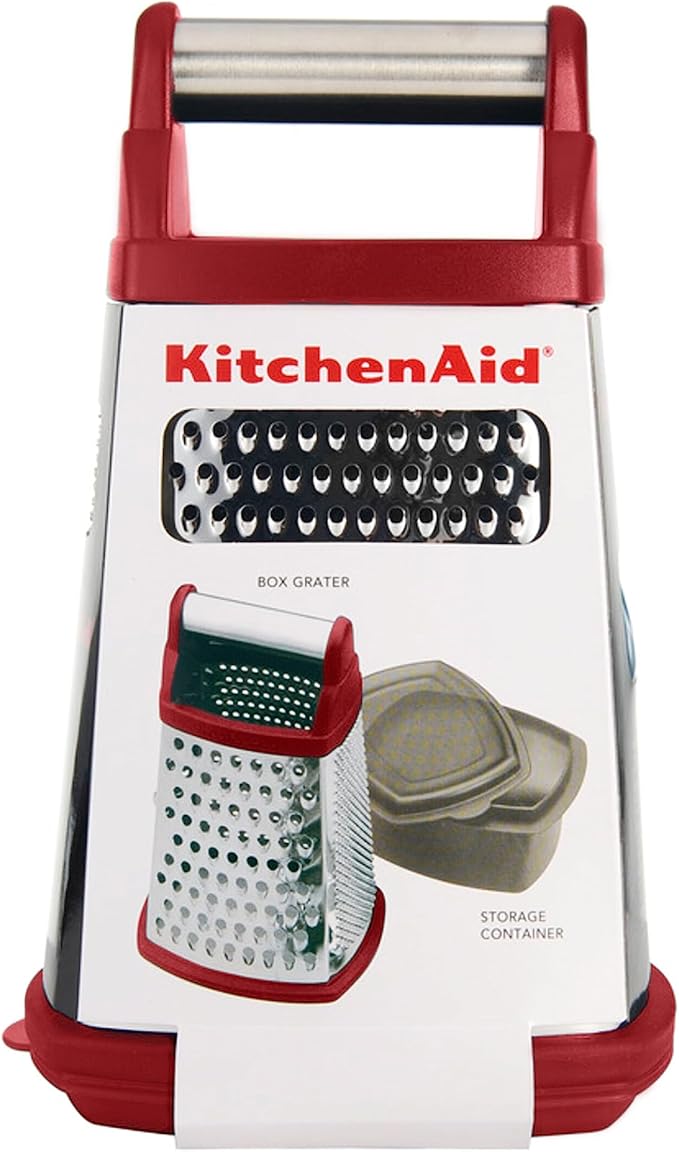 KitchenAid Gourmet 4-Sided Stainless Steel Box Grater with Detachable Storage Container - Bloomnest