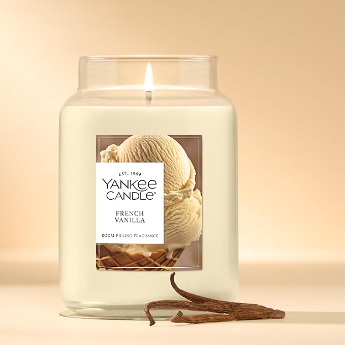 Yankee Candle French Vanilla Scented Candle, 22oz Large Jar with up to 150 Hour Burn Time, Giftable, Holidays - Bloomnest