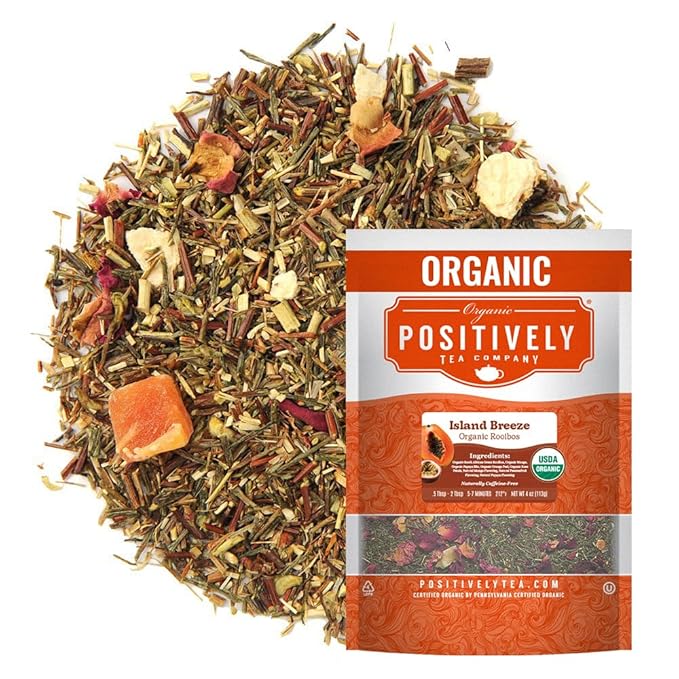 Organic Positively Tea Company, Island Breeze Rooibos Tea, Loose Leaf, 4 Ounce - Bloomnest