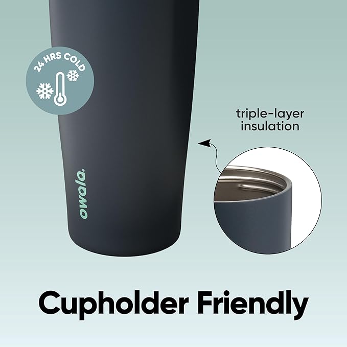Owala FreeSip Sway Insulated Stainless Steel Water Bottle with Two-Way Spout, Built-In Straw and Bucket Handle, Made for Travel, School, and Sports, 40oz, BPA Free, Leak Proof, Foggy Tide Owala