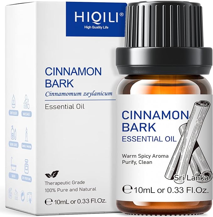 HIQILI 0.33 Fl Oz Cinnamon Essential Oil for Spary, Diffuser, Garden and Kitchen - 100% Pure Natural - Indoor and Outdoor, 10 ML - Bloomnest