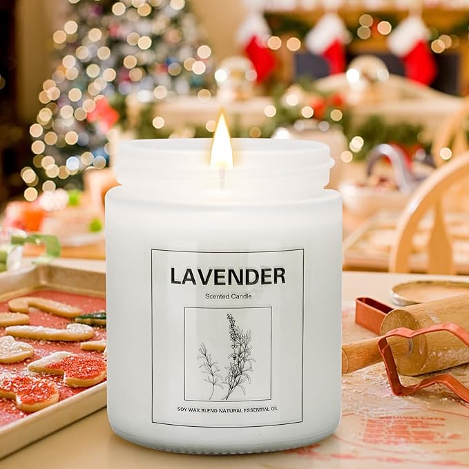 4 Pack Candles for Home Scented, Lavender Candle Set, Aromatherapy Jar Candle for Home, 28 oz 200 Hour Long Lasting, Natural Soy Wax Candles Gifts Set for Women, Birthday, Valentine, Anniversary - Bloomnest