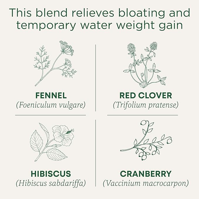 Traditional Medicinals Tea, Organic Weightless with Cranberry - Relieves Temporary Water Weight Gain - Kosher, Non-GMO, Caffeine-Free - 16 Tea Bags - Bloomnest