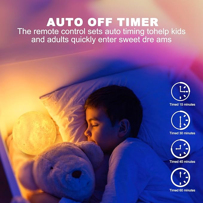 Moon Lamp Upgrade 18 Colors, Gifts for Girls Boys Kids Women Birthday, Teen Girl Gifts Trendy Stuff, Cool Astronomy Gifts, Shelf Decor, Remote & Touch Control Moon Night Light, Diameter 4.8 inch - Bloomnest
