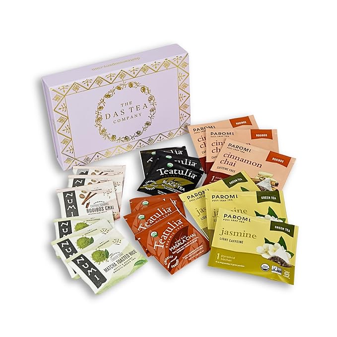 Tea Sampler Gift Set - Productivity Pack - 18 Assorted Organic Tea Bags - Supports Focus, Energy, Concentration, and Overall Wellness - Black, Chai, Matcha, Green, and More - Best Holiday Gifts 2024 - Bloomnest