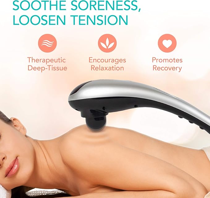 Daiwa Felicity Tapping Pro - Handheld Deep Tissue Back, Neck, Shoulder, Leg, Calf Muscle Massager with Extension Handle - FSA HSA Eligible