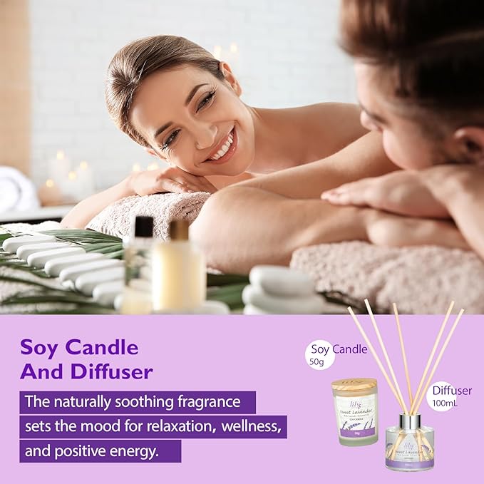 Valentines Day Gifts Spa Gift Set for Women - 22 Piece Lavender Luxury Bath & Body Basket with Bath Bomb | Spa Bath Gift Set for Birthday Gifts, Mothers Day Gift, Christmas Gift for Women