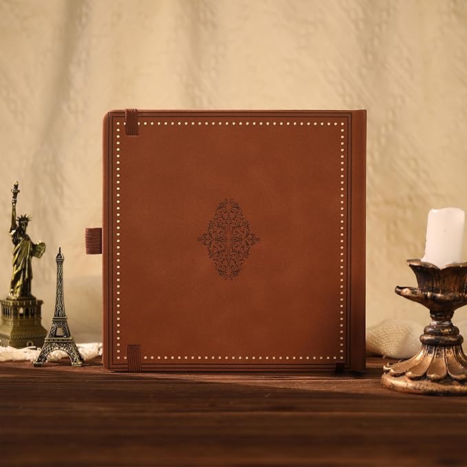TIEFOSSI Dotted Journal Notebook, Dot Grid Notebook for Women Men, Hardcover PU Leather Journal, 160 GSM Thick Paper, 160 Numbered Pages with Gold Edges, 8 x 8 Square Diary - Bloomnest