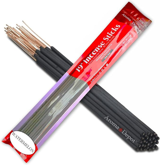 Aroma Depot 19'' Watermelon Most Exotic Incense Sticks. One Bundle Approx 27 to 30 Sticks, Jumbo 19 inch Long, Natural 19'' Extra Large Incense Sticks. Burns for 3 to 4 Hours Each. Long Lasting AromaDepotInc
