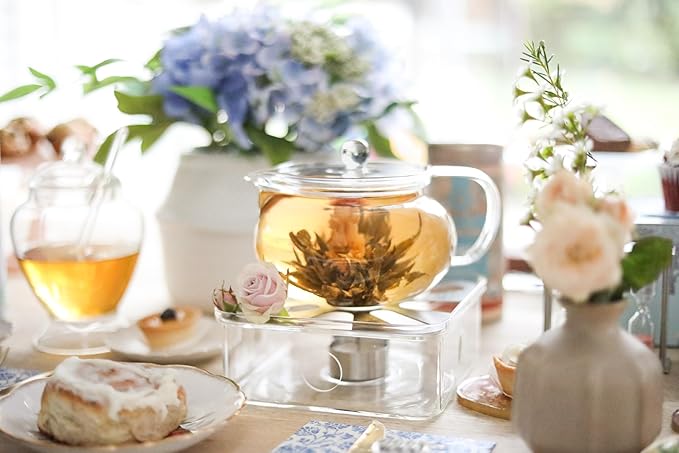 Teabloom Kyoto 2-in-1 Tea Kettle/Tea Maker – Heatproof Glass Teapot with Removable Loose Tea Filter – Tea Connoisseur's Choice - Bloomnest