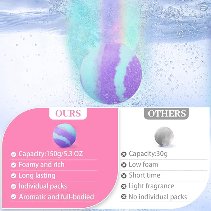 5.3 OZ Extra Large Bath Bombs Gift Set for Women, Girlfriend, Adults, Girls, Kids, 12 Pcs XXL Organic Natural Handmade Bathbombs for Skin Moisturizing, Bubble Spa Bath, Mothers Day Gift for Wife - Bloomnest