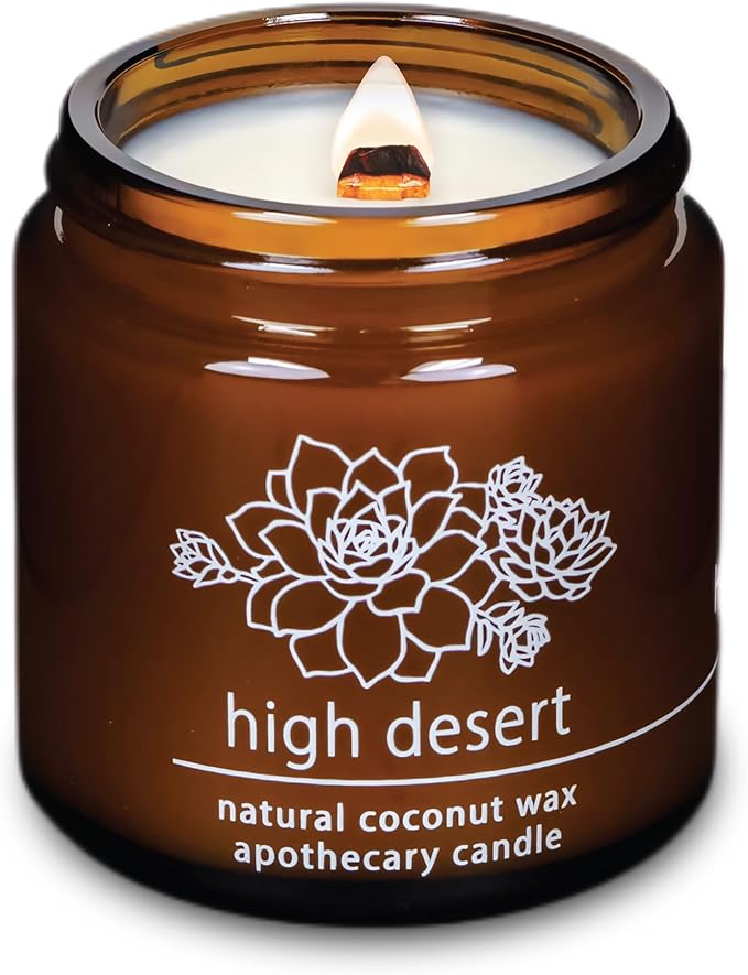Hemlock Park Crackling Wood Wick Candle Handcrafted with Natural Coconut Wax (Small 4 oz, High Desert) - Bloomnest