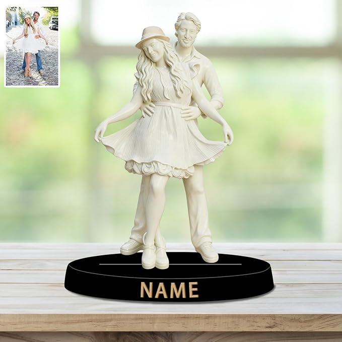 Custom Photo Painting Style Desk Decor Photo Frame Sign Plaque 2D Flat Printing, Personalzied Picture Painting Art Style Picture Frame for Couple Wedding Family Anniversary Birthday Gifts ﻿ - Bloomnest