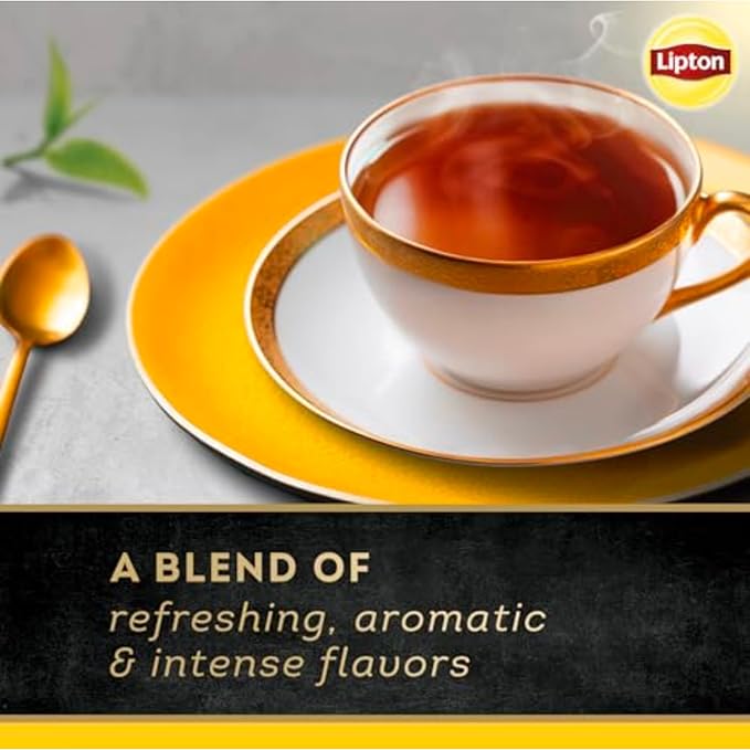Lipton Black Tea English Breakfast, Pyramid Tea Bags, Flavored Teabags for a Refreshing Cup of Tea, 80 Total Tea Bags (20ct - Pack of 4) - Bloomnest