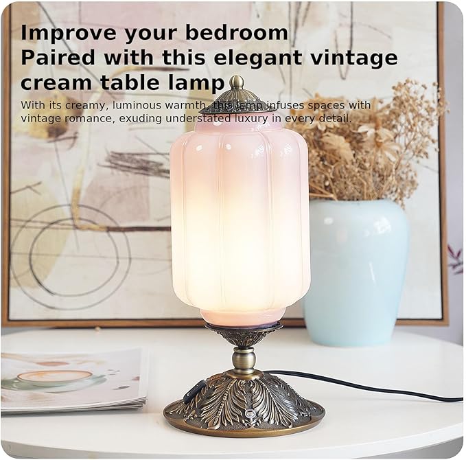 Vintage Purple Glass Touch Table Lamp, Elegant MilK Glass Bedside Desk Lamp 3 Way Dimmable with USB C+A Charging Ports - Bedroom Nightstand & Living Room Essential, 4W Bulb Included (Purple, 6.5) - Bloomnest