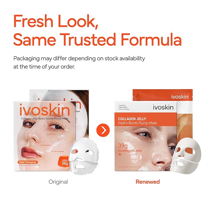 Collagen Jelly Hydro-bomb Plump Mask, Hydrating 39g x 4ea Real Collagen Mask, Firming and Moisturizing for Glow Skin, Collagen Water over 670,000 ppm - Bloomnest